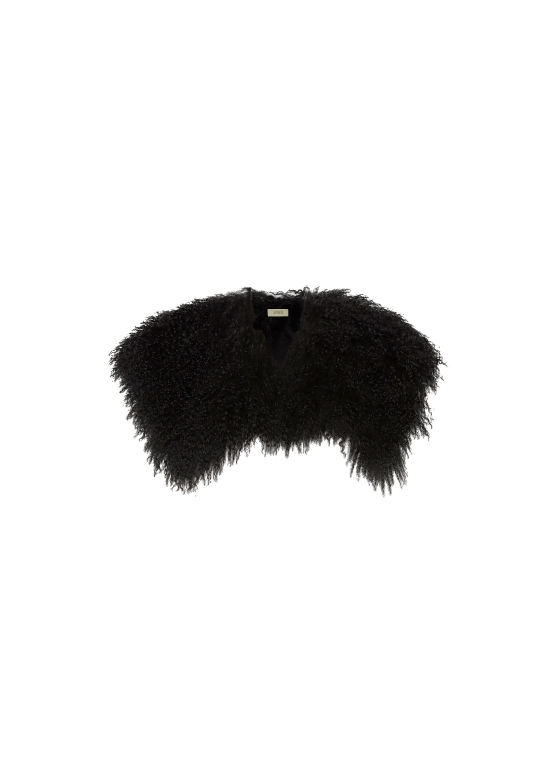 LaPointe Mongolian Shearling Collar in Black LaPointe