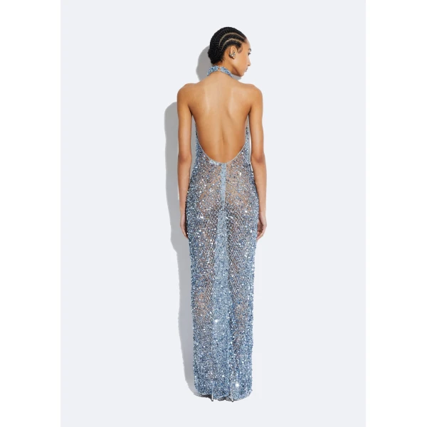 net mesh sequin gown
