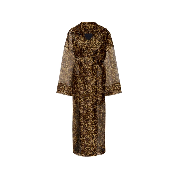 Organza Leopard Trench in Leopard