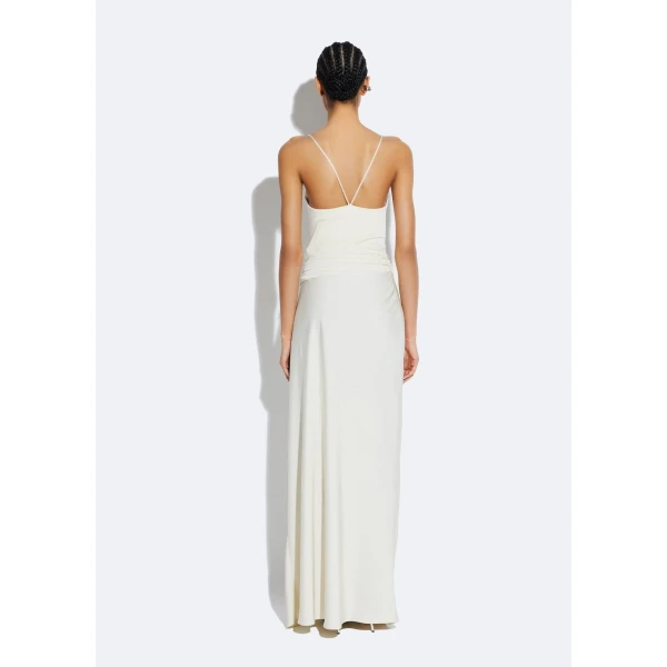 satin asymmetric maxi skirt