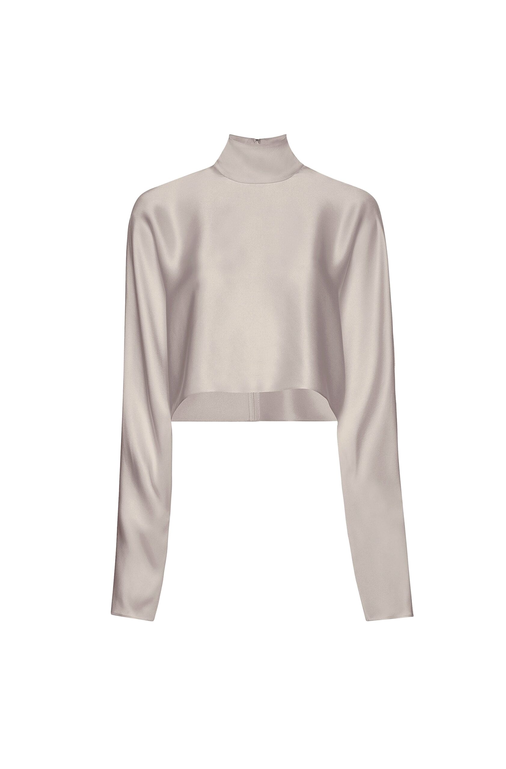 Satin Caftan Top in Washed Silver
