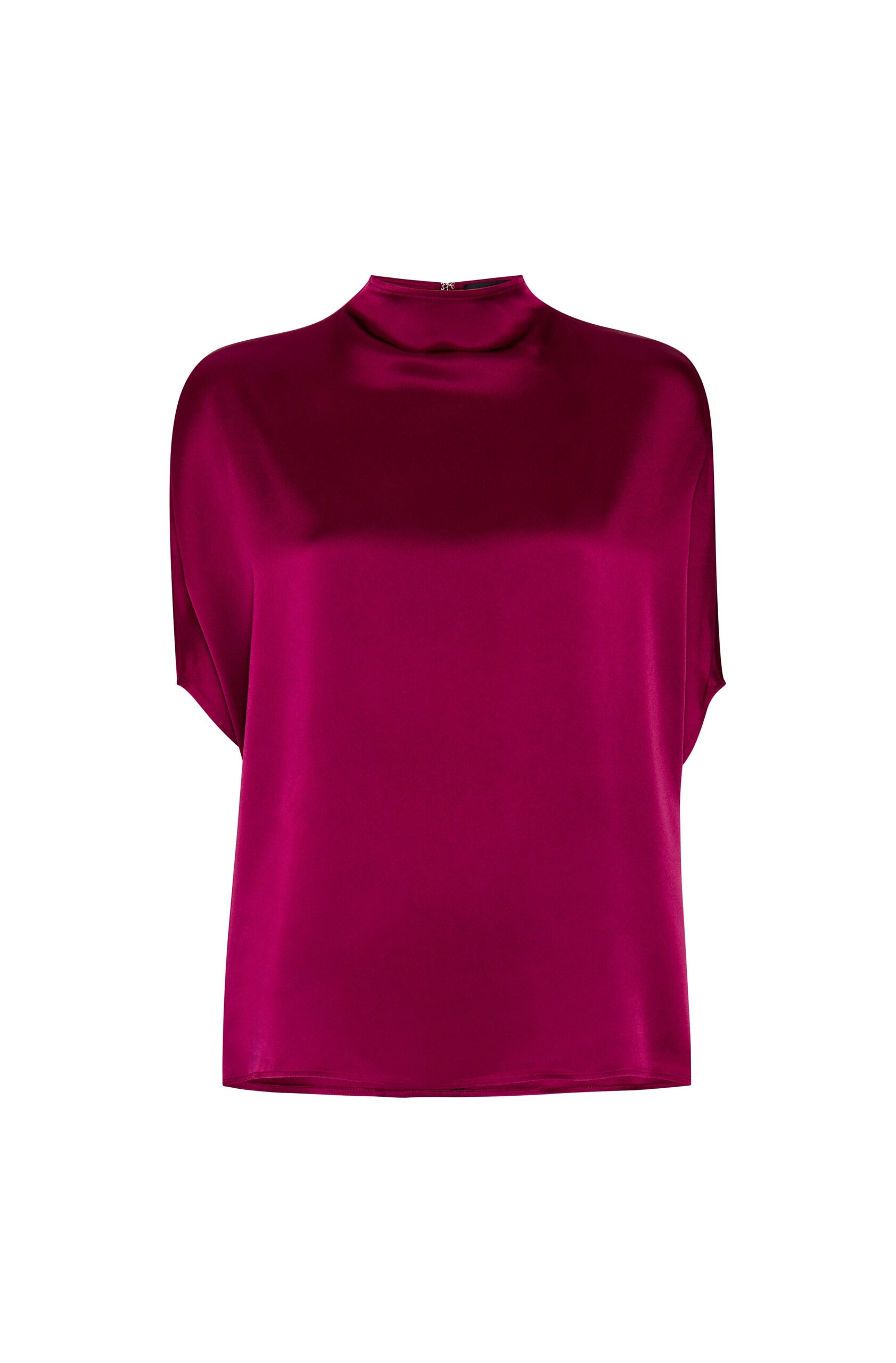 Satin Cape Tee in Berry
