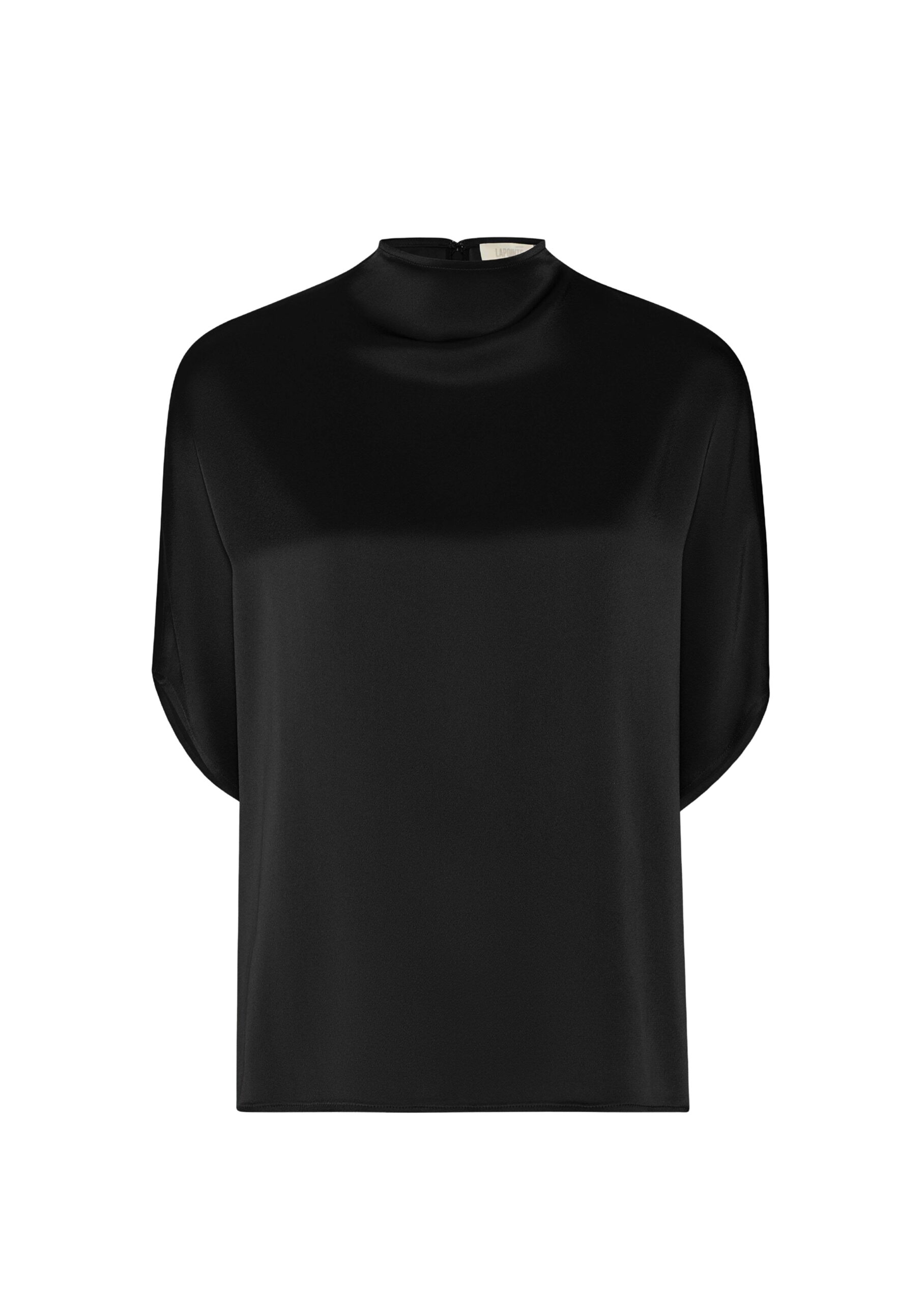 Satin Cape Tee in Black