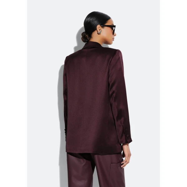 satin double breasted blazer