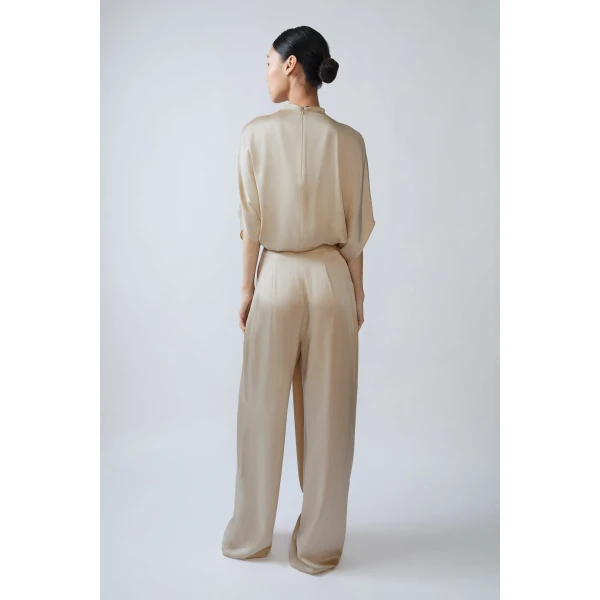 satin draped relaxed pant