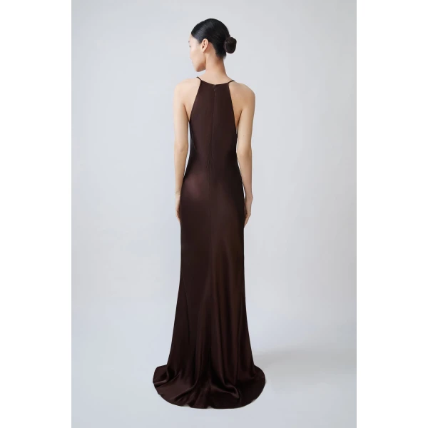 satin halter gown