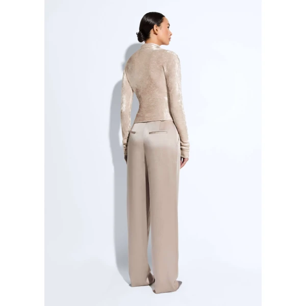 satin relaxed pleated pant