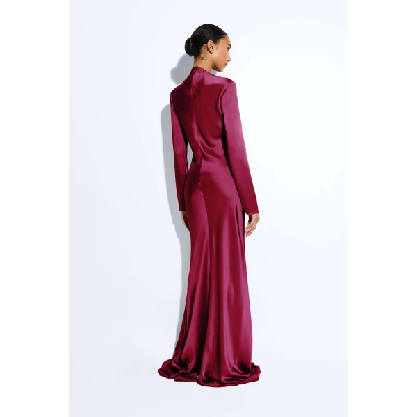 satin tab gown