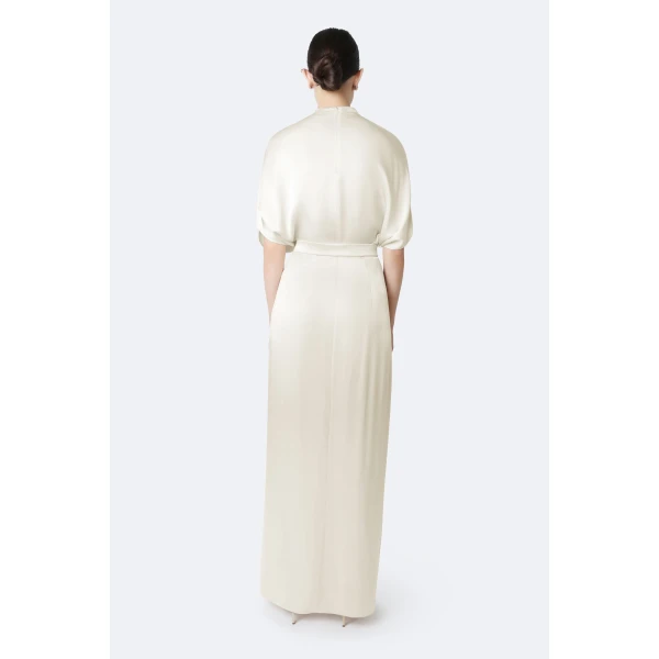 satin wrap maxi skirt