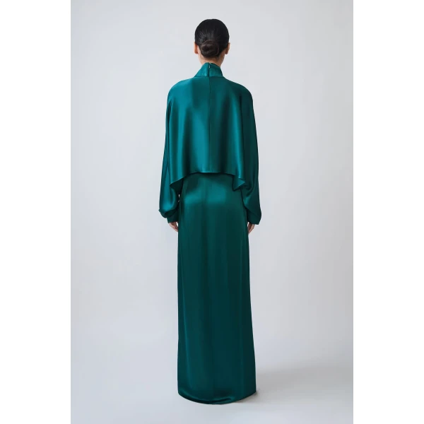 satin wrap maxi skirt