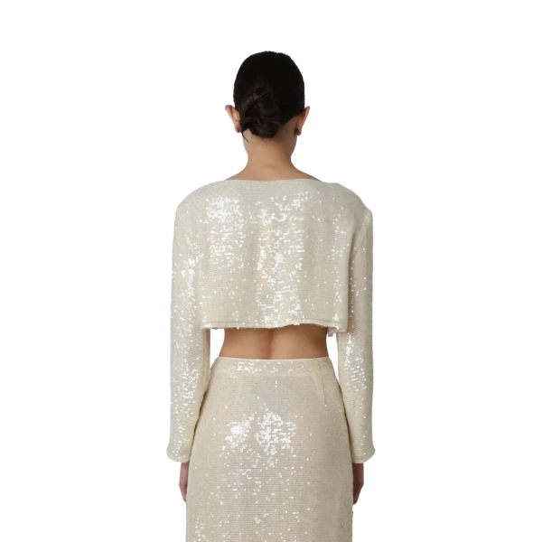 sequin cropped boatneck top