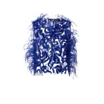 LaPointe Sequin & Feather Embroidery Cropped Tank in Indigo Top