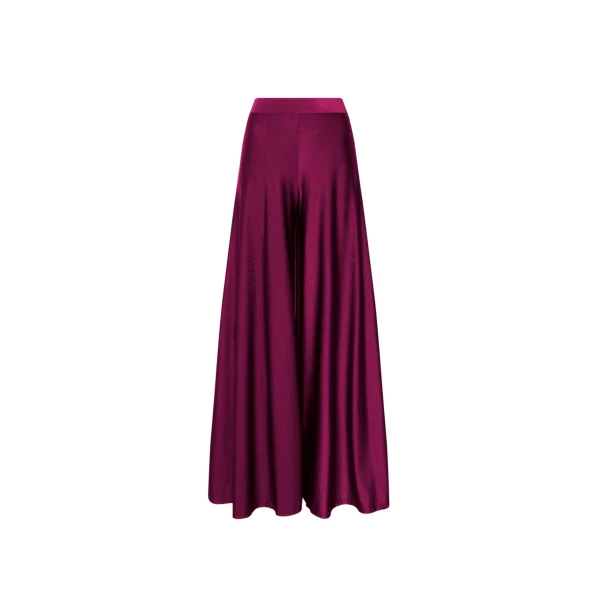 Shine Jersey Wide Leg Pant in Berry