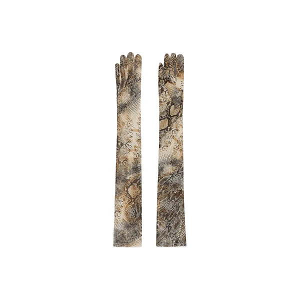 Snake Mesh Gloves in Snake Print