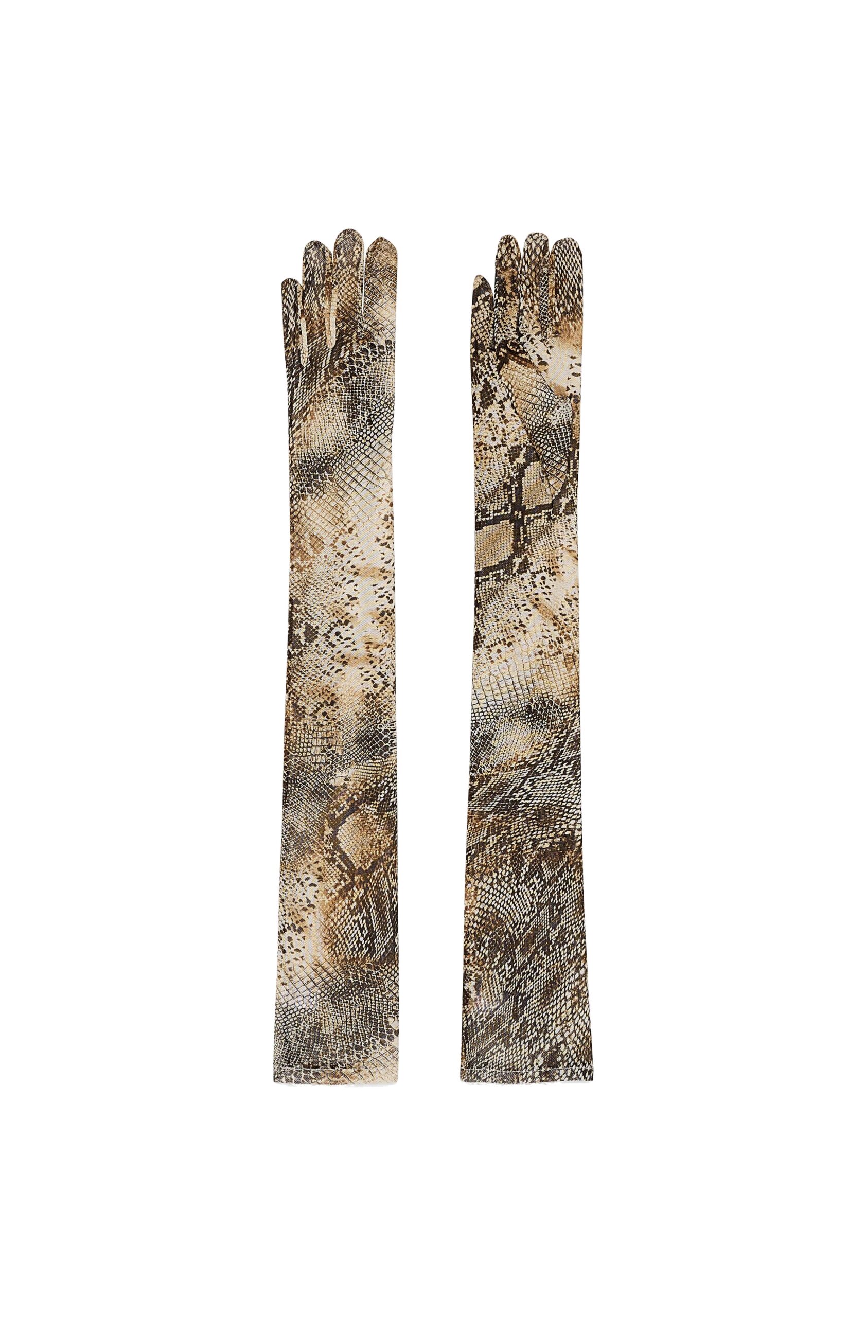 LaPointe Snake Mesh Gloves in Snake Print LaPointe