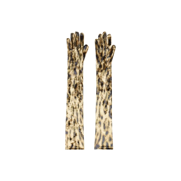 Velvet Leopard Gloves in Leopard
