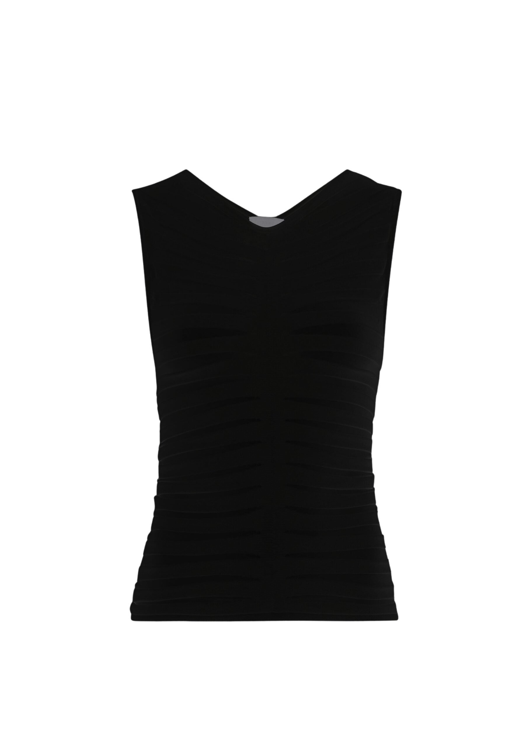 Viscose Wide Ribbed Tank Top in Black