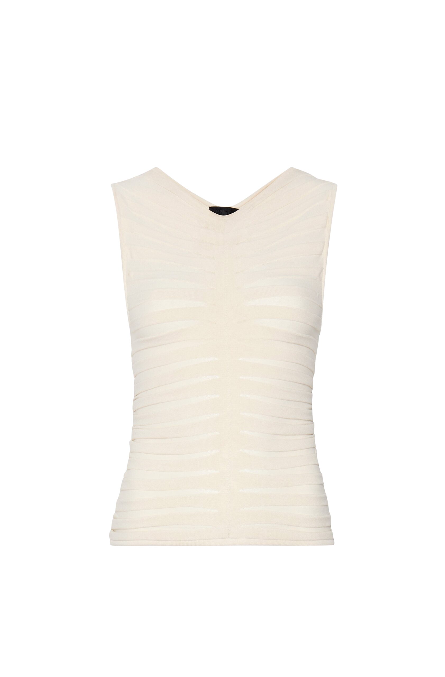 Viscose Wide Ribbed Tank Top in Cream