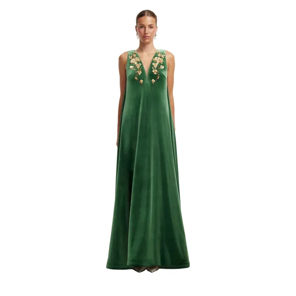 Agathy Velvet Embellished Gown