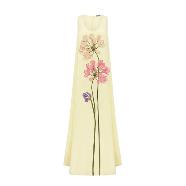 Charlene Appliqué Gown in Agapanthus Print