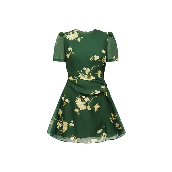 Elyse Short Sleeve Mini Dress in Forest Print