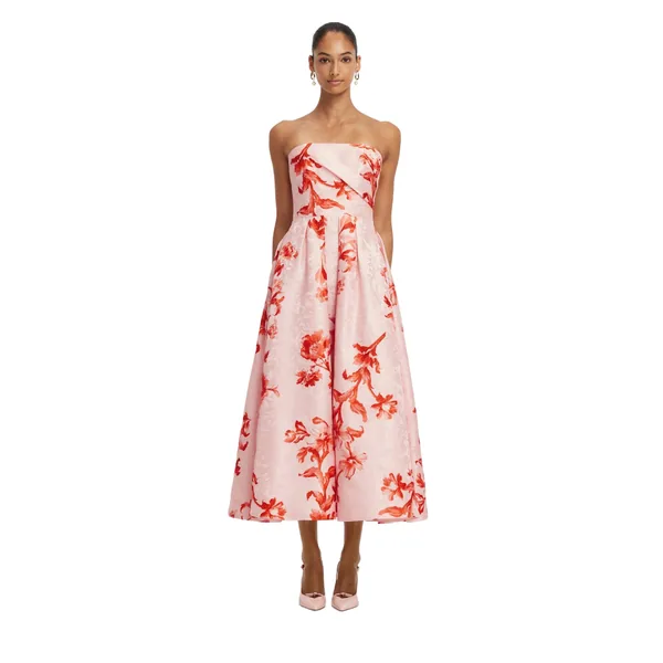 Lynn Jacquard Bustier Midi Dress