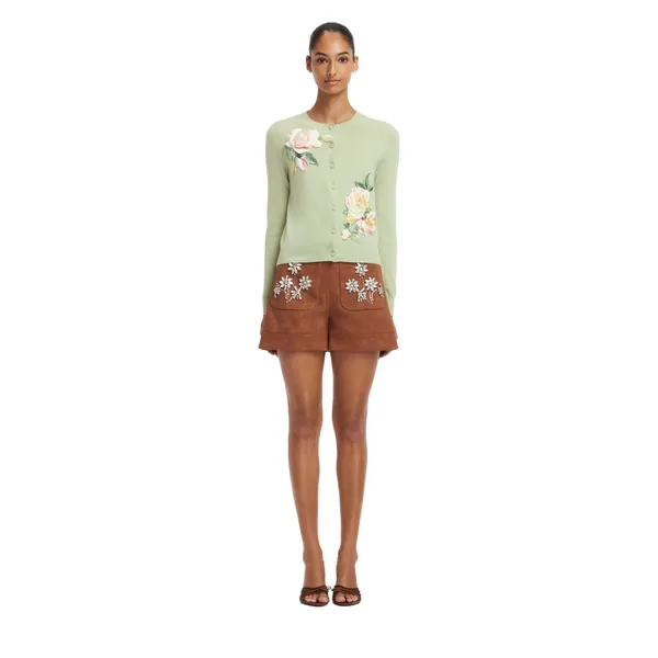 Tessa Embellished Vegan Suede Shorts