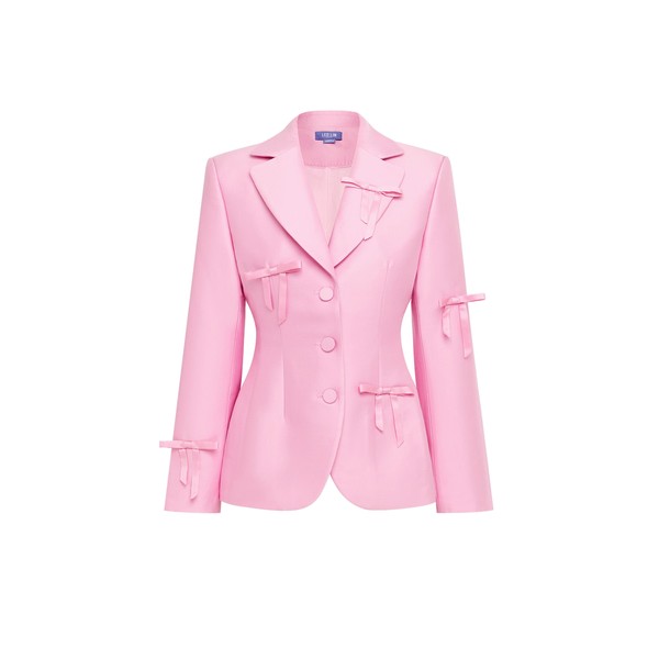 Leo Lin Annika Bow Blazer in Pink