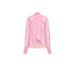 Leo Lin Dressage Silk Organza Tie Blouse in Pink