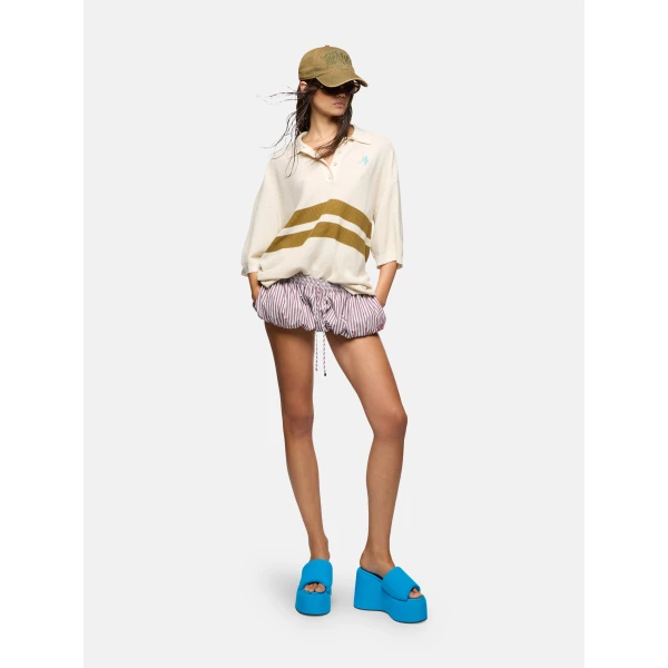 Light yellow and dark brown t-shirt
