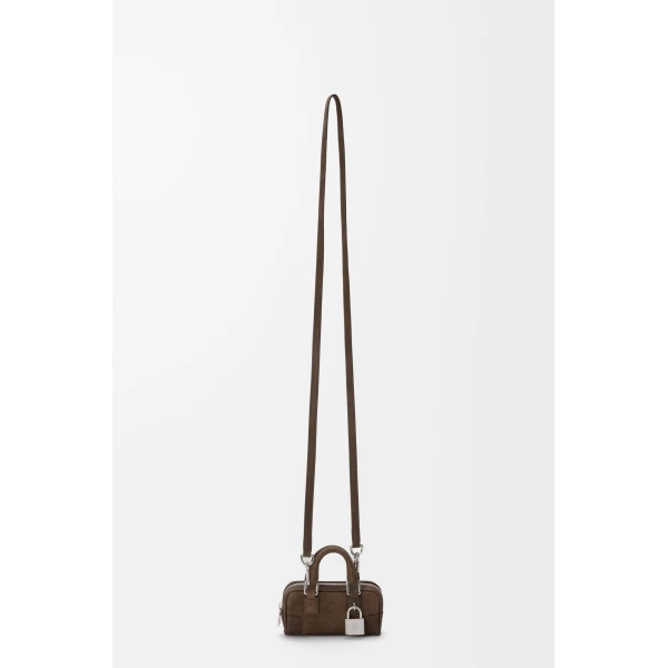 Loewe Amazona Nano in nubuck, Tundra | Clutch Bags | Coveti