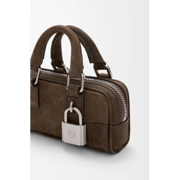 Loewe Amazona Nano in nubuck, Tundra | Clutch Bags | Coveti
