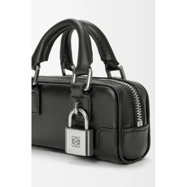 Loewe Amazona Nano in shiny calfskin, Black | Clutch Bags | Coveti