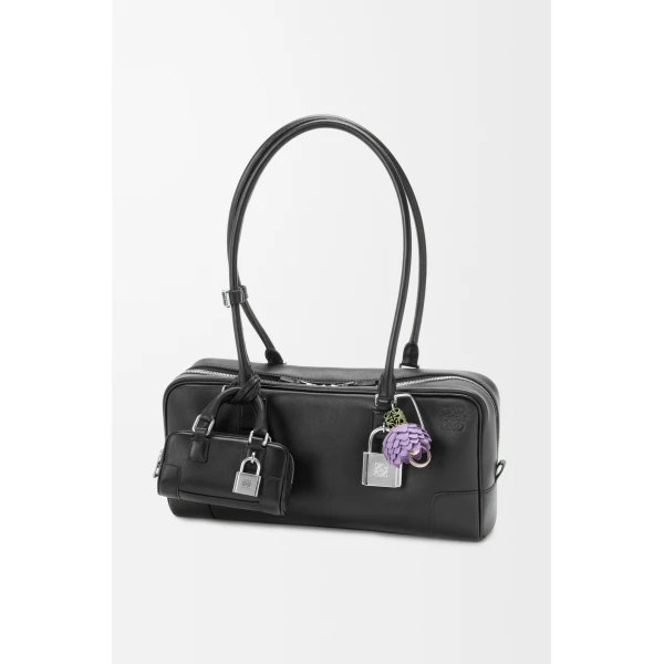 Loewe Amazona Nano in shiny calfskin, Black | Clutch Bags | Coveti