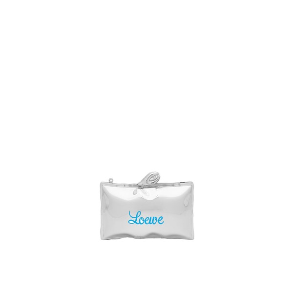 Loewe Blown minaudiere in brass and enamel, Silver/Blue | Mini Bags | Coveti