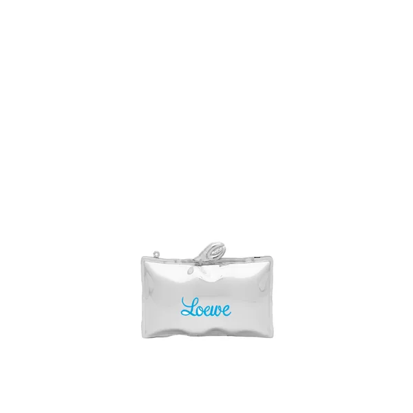 Blown minaudiere in brass and enamel, Silver/Blue