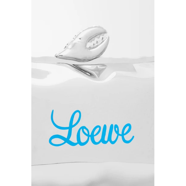 Loewe Blown minaudiere in brass and enamel, Silver/Blue | Mini Bags | Coveti