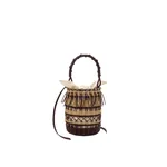 Loewe Bucket in cord and leather, Dark Brown/Multicolor | Bucket Bags | Coveti