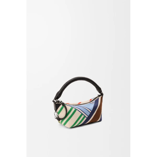 Loewe Cala mini bag in embroidered canvas and calfskin, Ecru/Multicolor | Mini Bags | Coveti