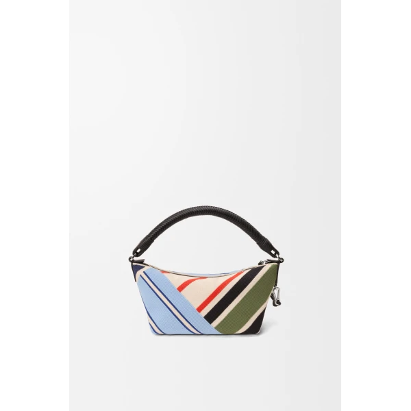 Loewe Cala mini bag in embroidered canvas and calfskin, Ecru/Multicolor | Mini Bags | Coveti