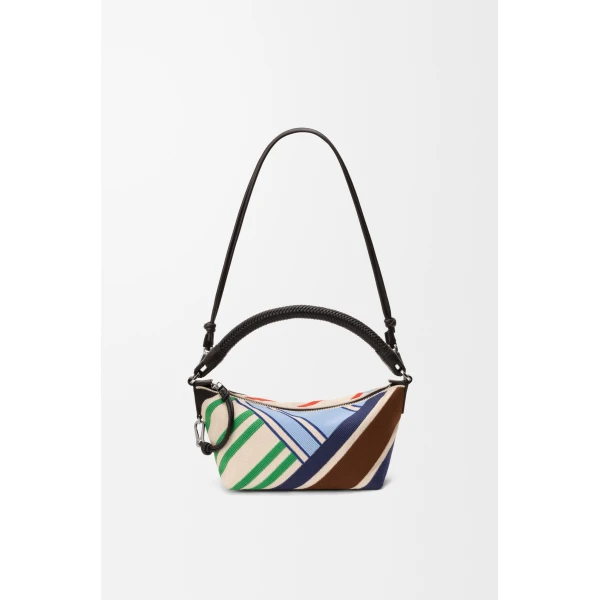 Loewe Cala mini bag in embroidered canvas and calfskin, Ecru/Multicolor | Mini Bags | Coveti
