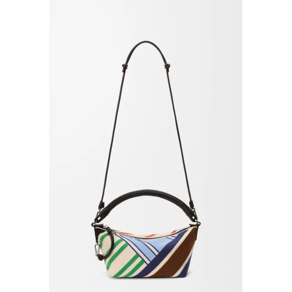 Loewe Cala mini bag in embroidered canvas and calfskin, Ecru/Multicolor | Mini Bags | Coveti