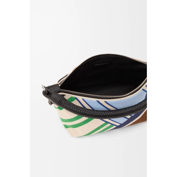 Loewe Cala mini bag in embroidered canvas and calfskin, Ecru/Multicolor | Mini Bags | Coveti