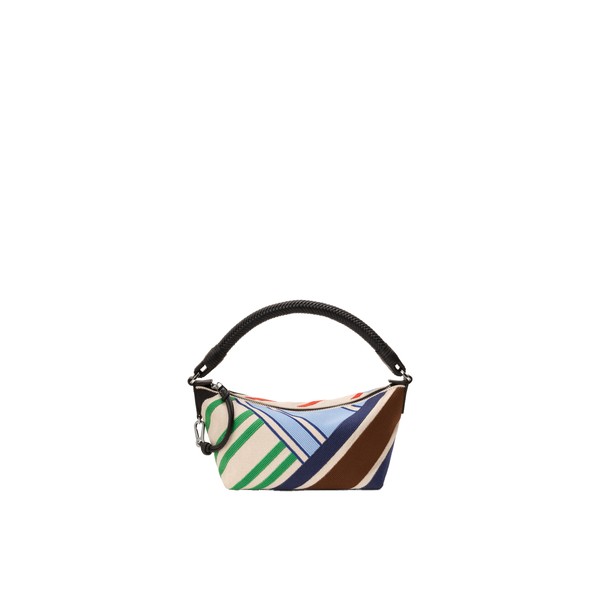 Loewe Cala mini bag in embroidered canvas and calfskin, Ecru/Multicolor | Mini Bags | Coveti