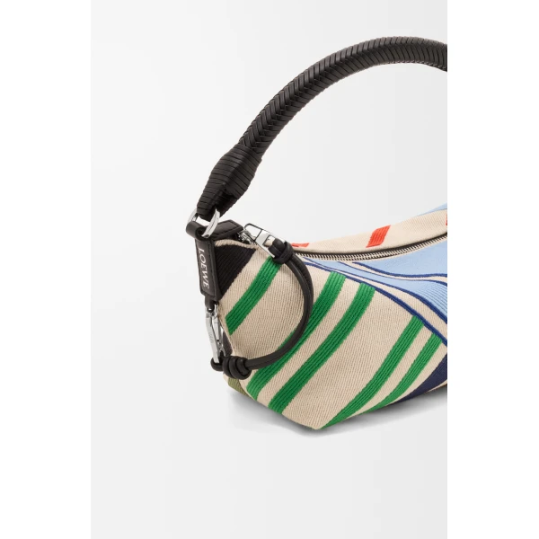 Loewe Cala mini bag in embroidered canvas and calfskin, Ecru/Multicolor | Mini Bags | Coveti
