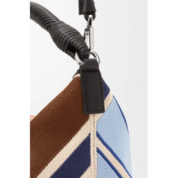 Loewe Cala mini bag in embroidered canvas and calfskin, Ecru/Multicolor | Mini Bags | Coveti