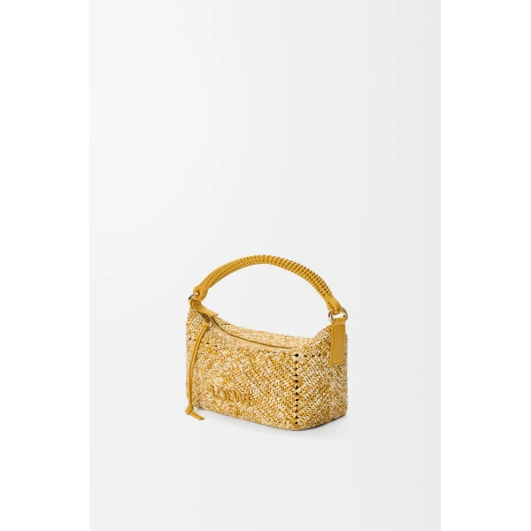 Loewe Cala mini bag in melange raffia, Mustard | Totes & Top-Handle Bags | Coveti