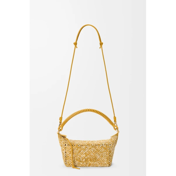 Loewe Cala mini bag in melange raffia, Mustard | Totes & Top-Handle Bags | Coveti