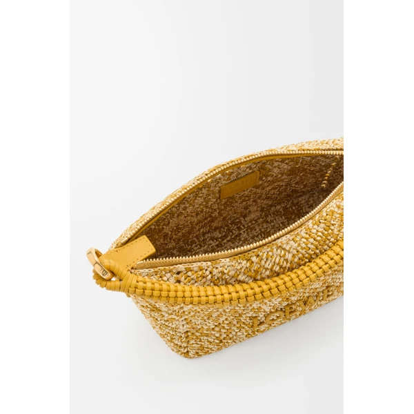 Loewe Cala mini bag in melange raffia, Mustard | Totes & Top-Handle Bags | Coveti