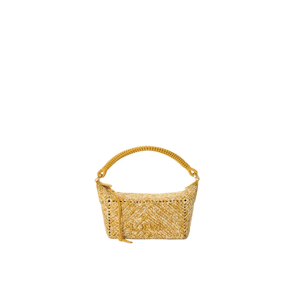 Loewe Cala mini bag in melange raffia, Mustard | Totes & Top-Handle Bags | Coveti